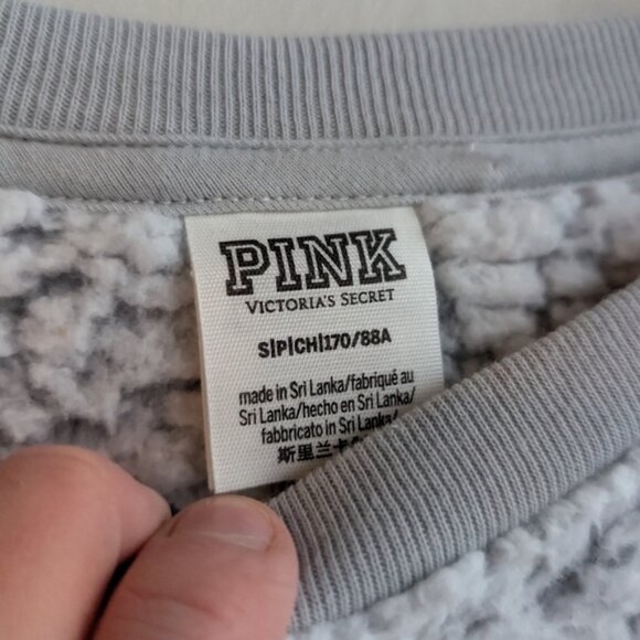 Victoria's Secret PINK sherpa Teddy Crewneck Pullover Sweater - Picture 4 of 5